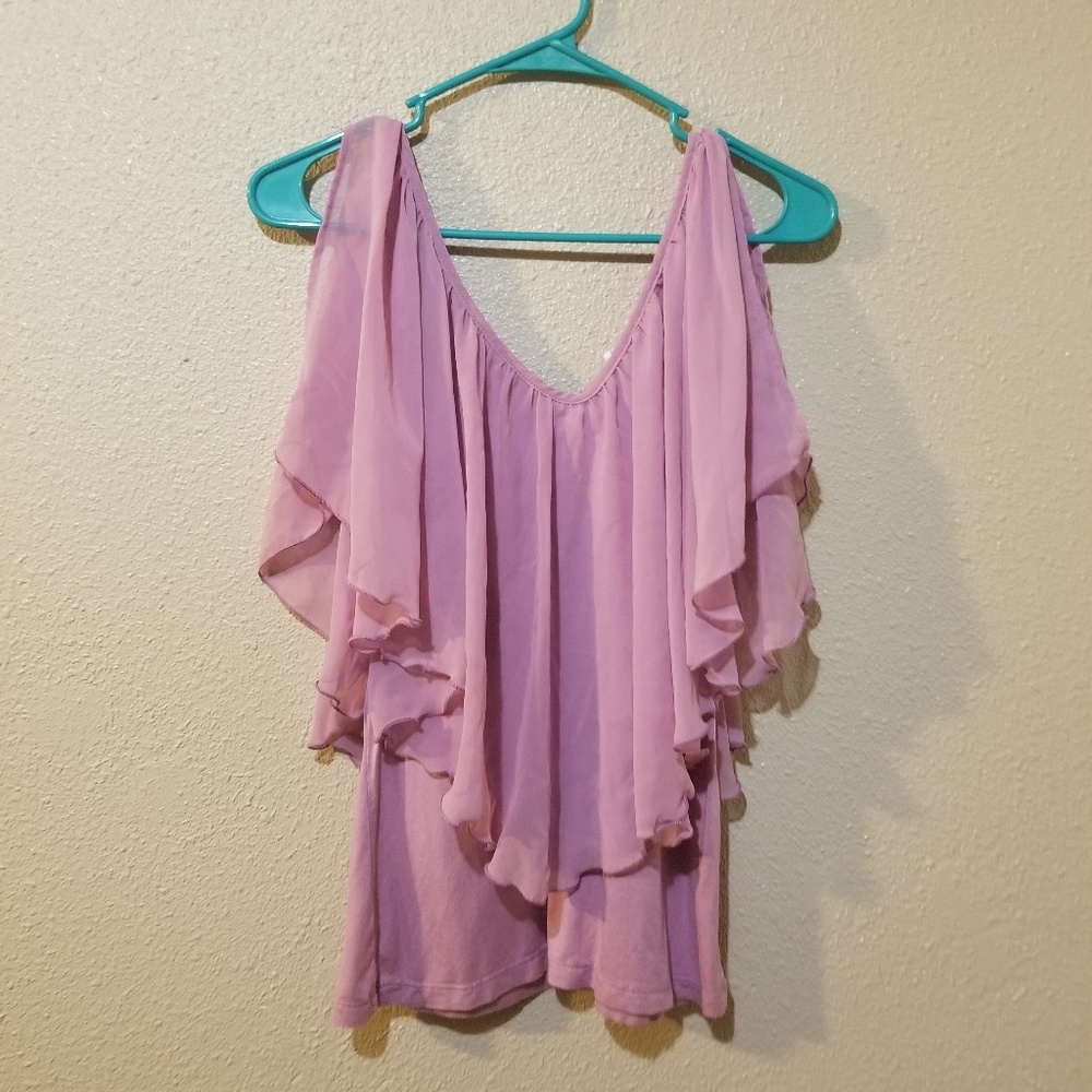 Flowy cold shoulder top